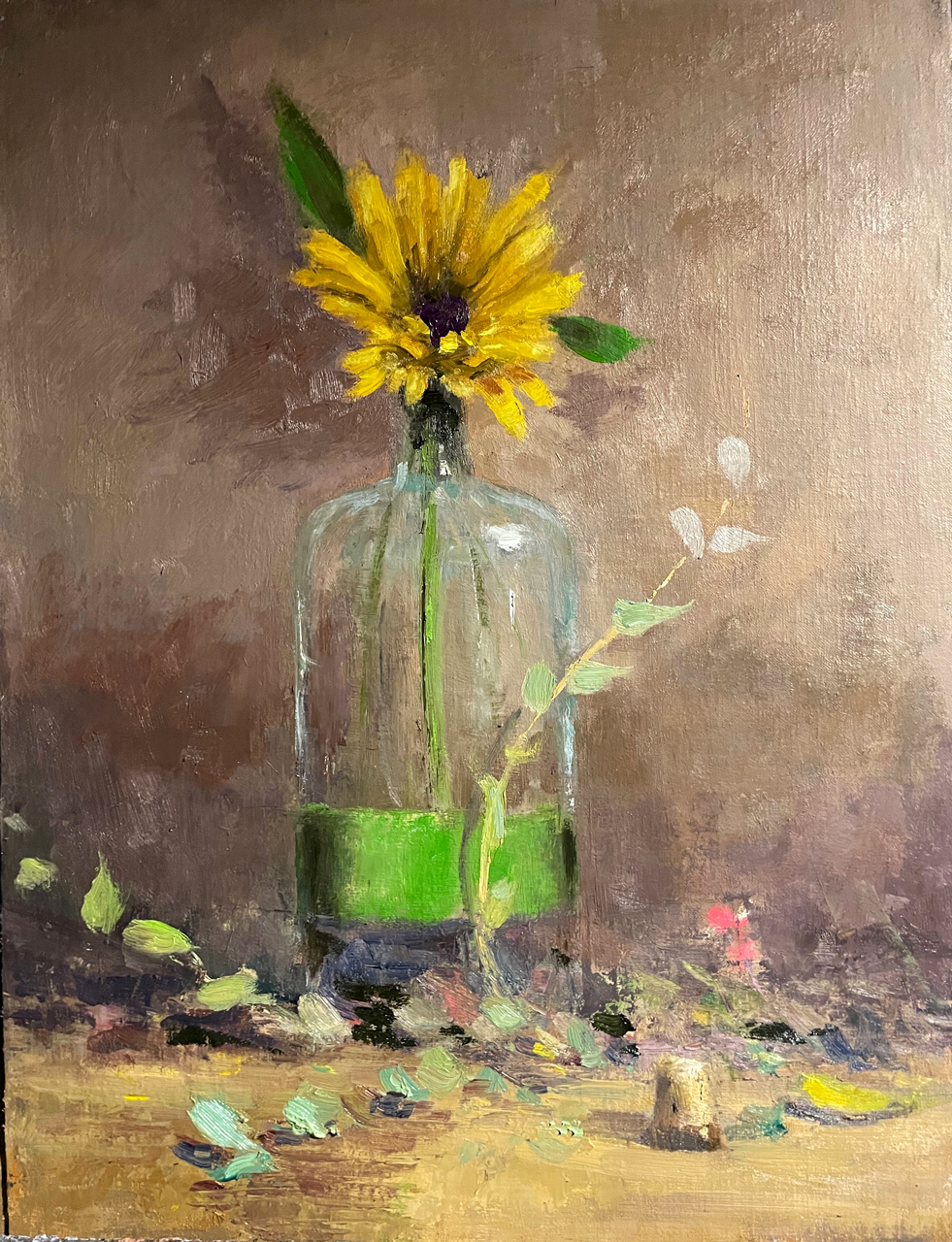 Montgomery-Lee Fine Art | Bottle with Sunflower